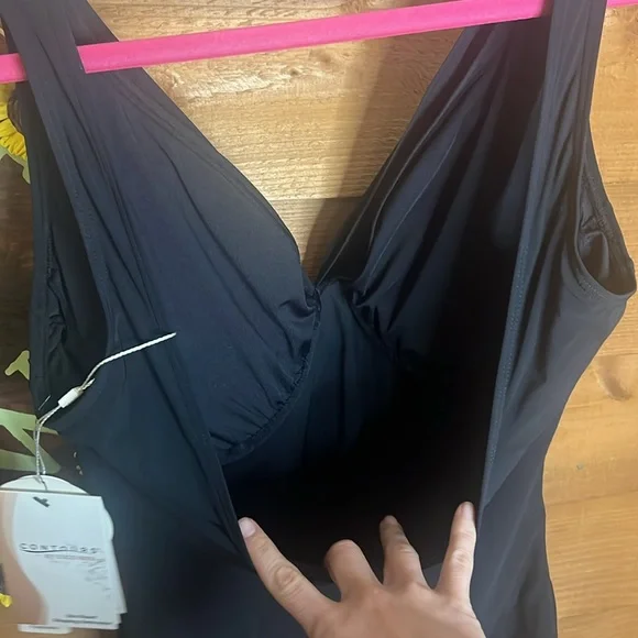 Coco Contours Reef Solitaire Bra Underwire One Piece Swimsuit Shaping Black 16 - Picture 13 of 14